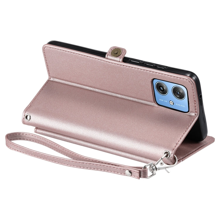 For Motorola Moto G54 / G64 Wallet Multi-card Slot Leather Phone Case with Lanyard