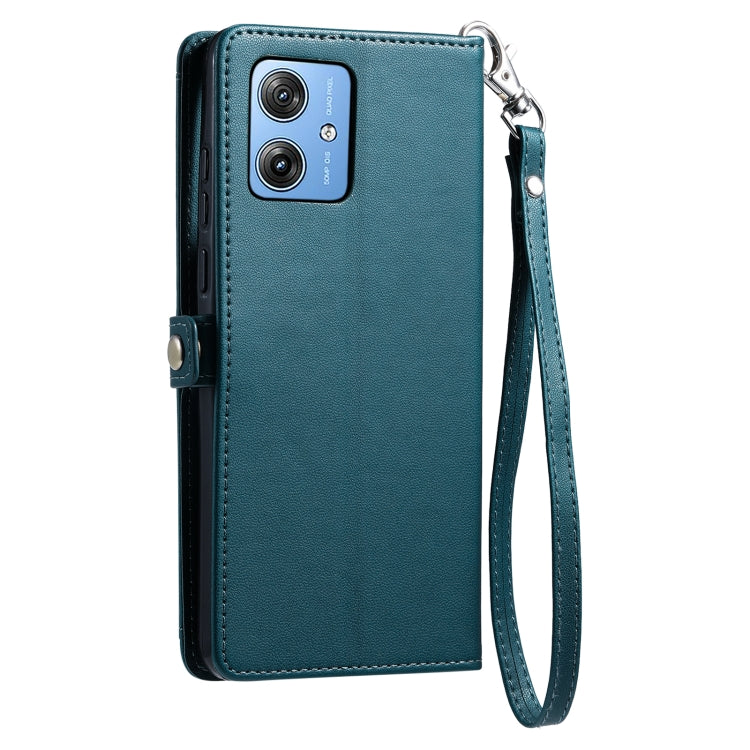 For Motorola Moto G54 / G64 Wallet Multi-card Slot Leather Phone Case with Lanyard