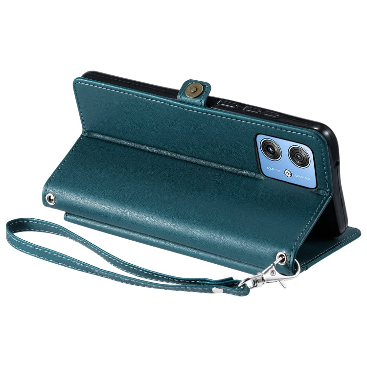 For Motorola Moto G54 / G64 Wallet Multi-card Slot Leather Phone Case with Lanyard