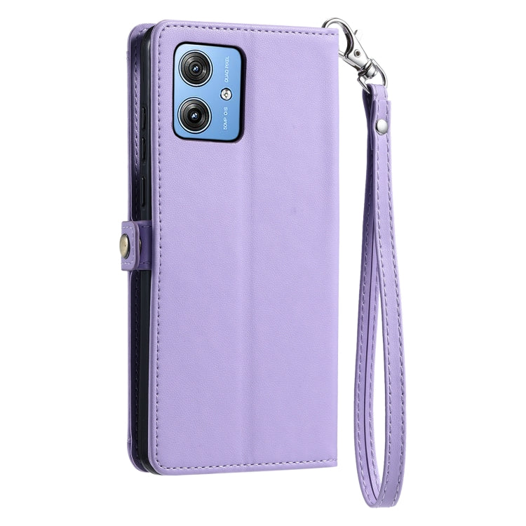 For Motorola Moto G54 / G64 Wallet Multi-card Slot Leather Phone Case with Lanyard