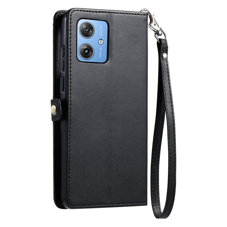 For Motorola Moto G54 / G64 Wallet Multi-card Slot Leather Phone Case with Lanyard