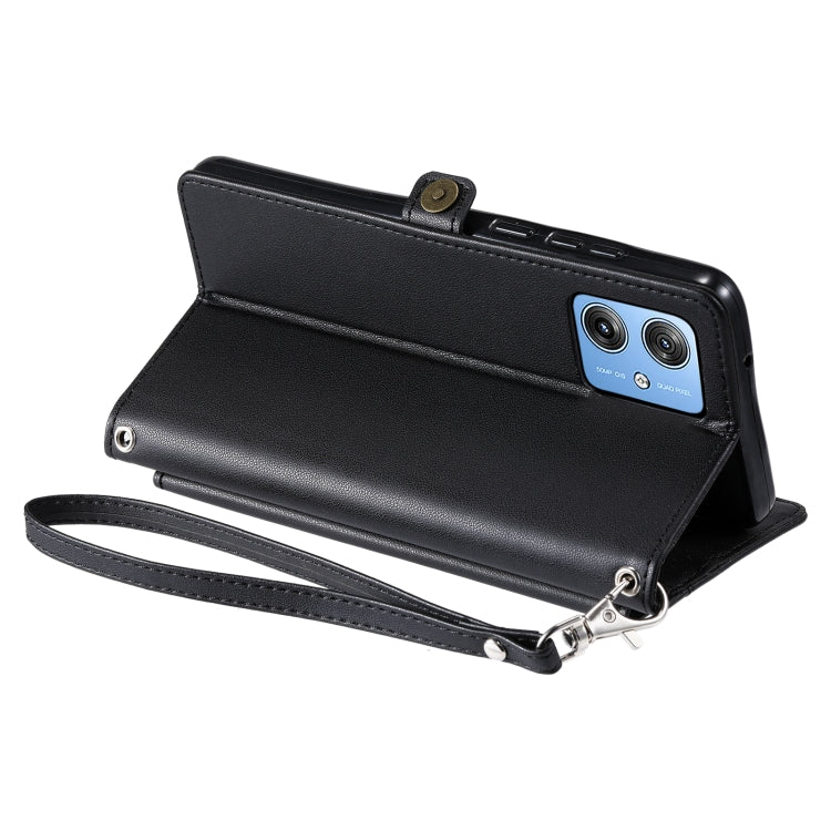 For Motorola Moto G54 / G64 Wallet Multi-card Slot Leather Phone Case with Lanyard