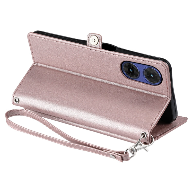 For Motorola Moto G85 Wallet Multi-card Slot Leather Phone Case with Lanyard