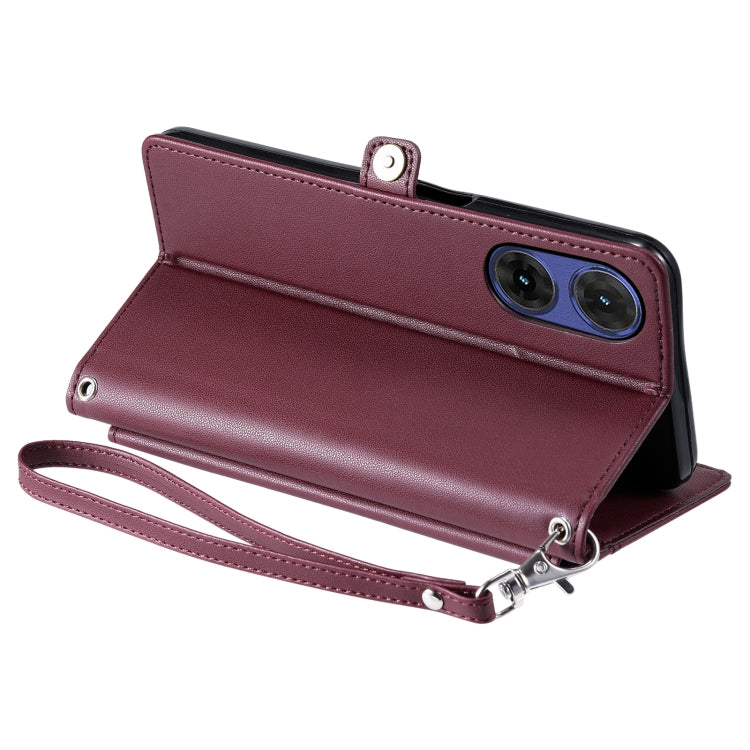 For Motorola Moto G85 Wallet Multi-card Slot Leather Phone Case with Lanyard