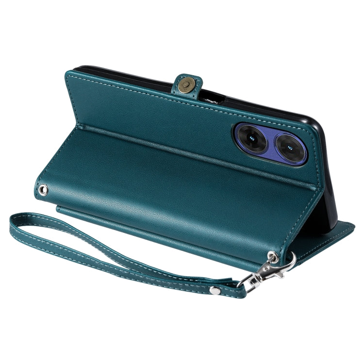 For Motorola Moto G85 Wallet Multi-card Slot Leather Phone Case with Lanyard