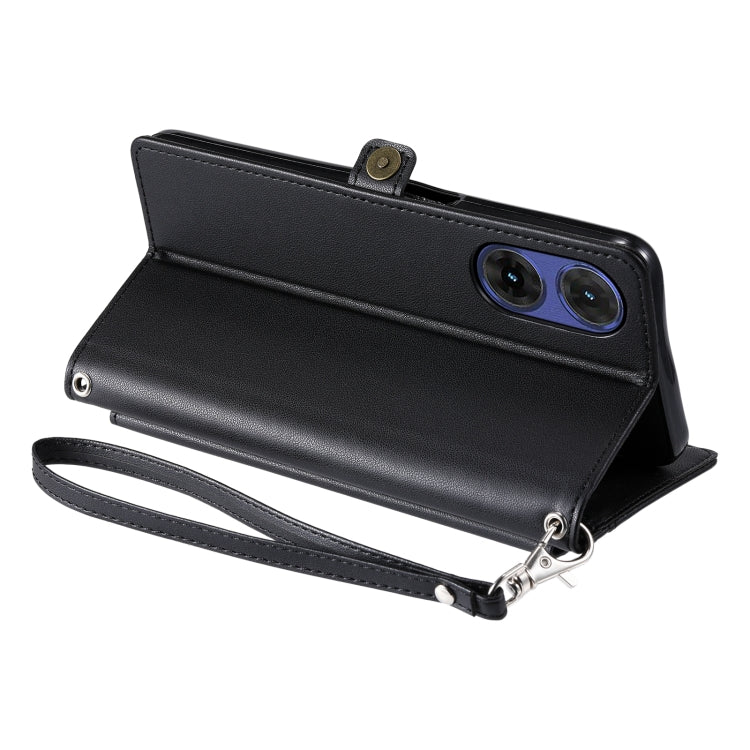 For Motorola Moto G85 Wallet Multi-card Slot Leather Phone Case with Lanyard