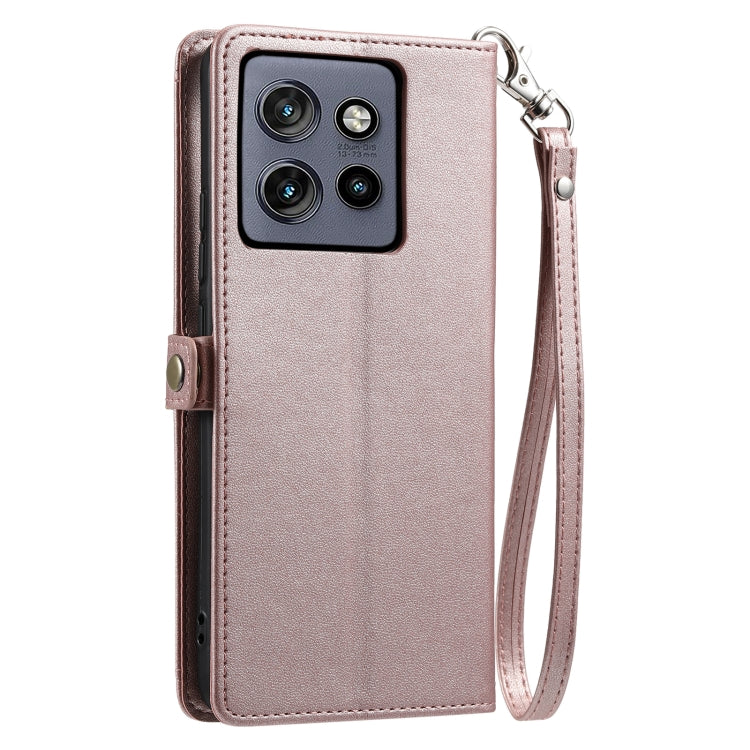 For Motorola Edge 50 Neo Wallet Multi-card Slot Leather Phone Case with Lanyard