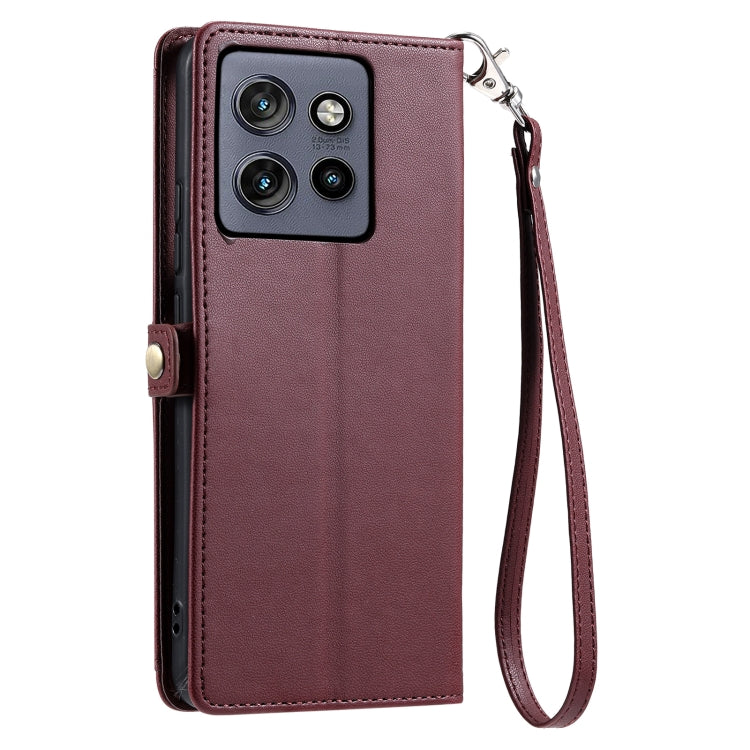 For Motorola Edge 50 Neo Wallet Multi-card Slot Leather Phone Case with Lanyard
