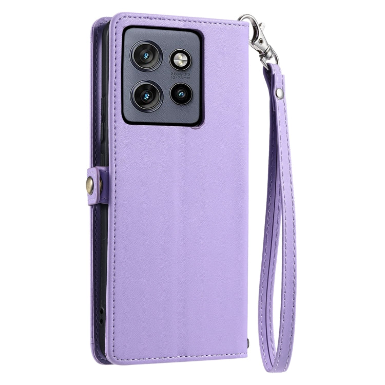 For Motorola Edge 50 Neo Wallet Multi-card Slot Leather Phone Case with Lanyard