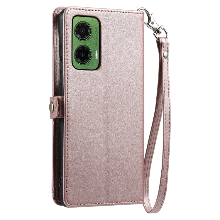 For Motorola Moto G35 Wallet Multi-card Slot Leather Phone Case with Lanyard
