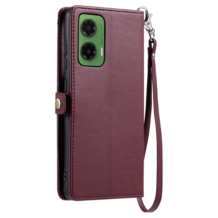 For Motorola Moto G35 Wallet Multi-card Slot Leather Phone Case with Lanyard