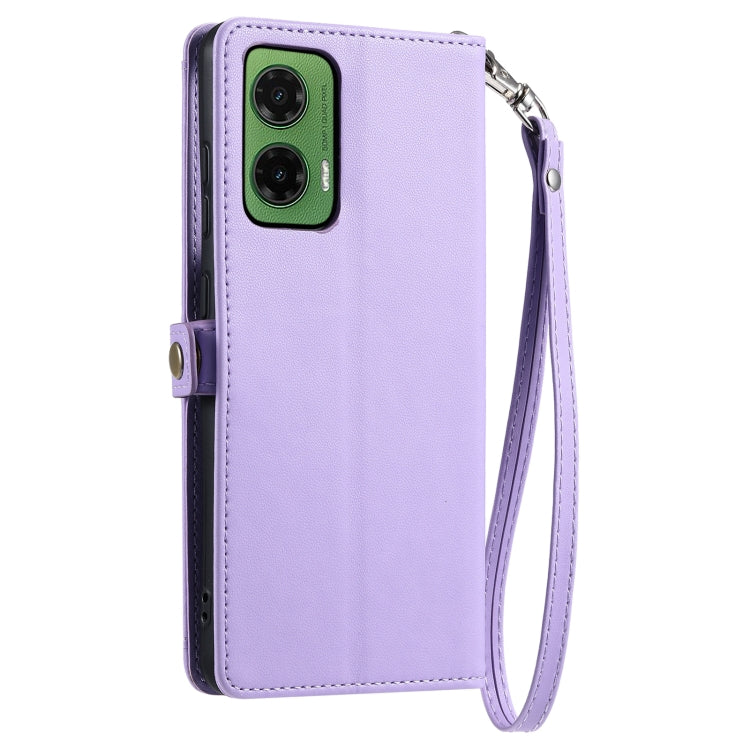 For Motorola Moto G35 Wallet Multi-card Slot Leather Phone Case with Lanyard