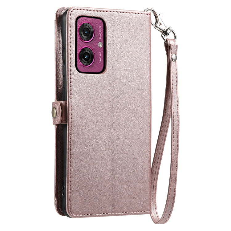 For Motorola Moto G55 Wallet Multi-card Slot Leather Phone Case with Lanyard