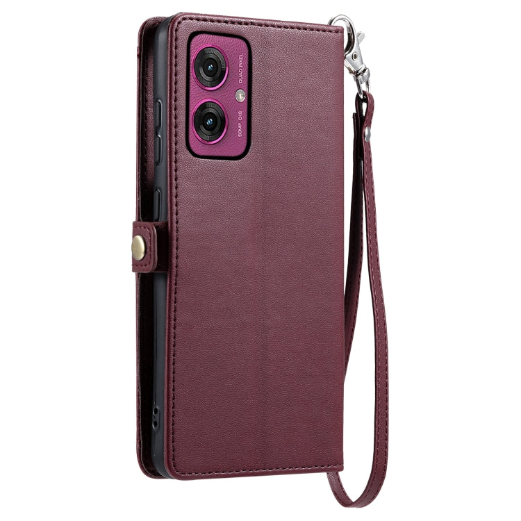 For Motorola Moto G55 Wallet Multi-card Slot Leather Phone Case with Lanyard