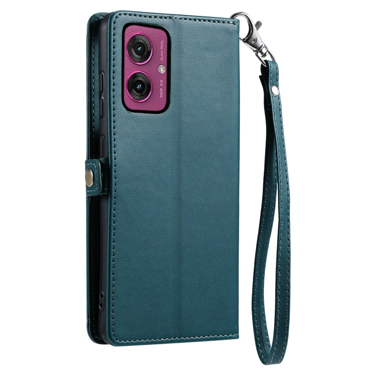 For Motorola Moto G55 Wallet Multi-card Slot Leather Phone Case with Lanyard
