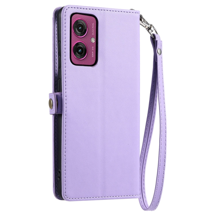 For Motorola Moto G55 Wallet Multi-card Slot Leather Phone Case with Lanyard