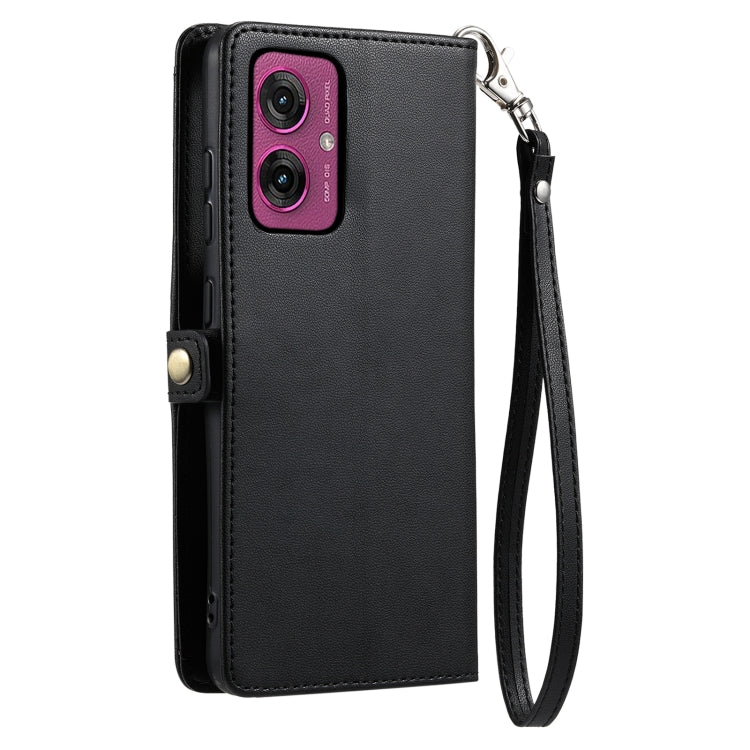 For Motorola Moto G55 Wallet Multi-card Slot Leather Phone Case with Lanyard