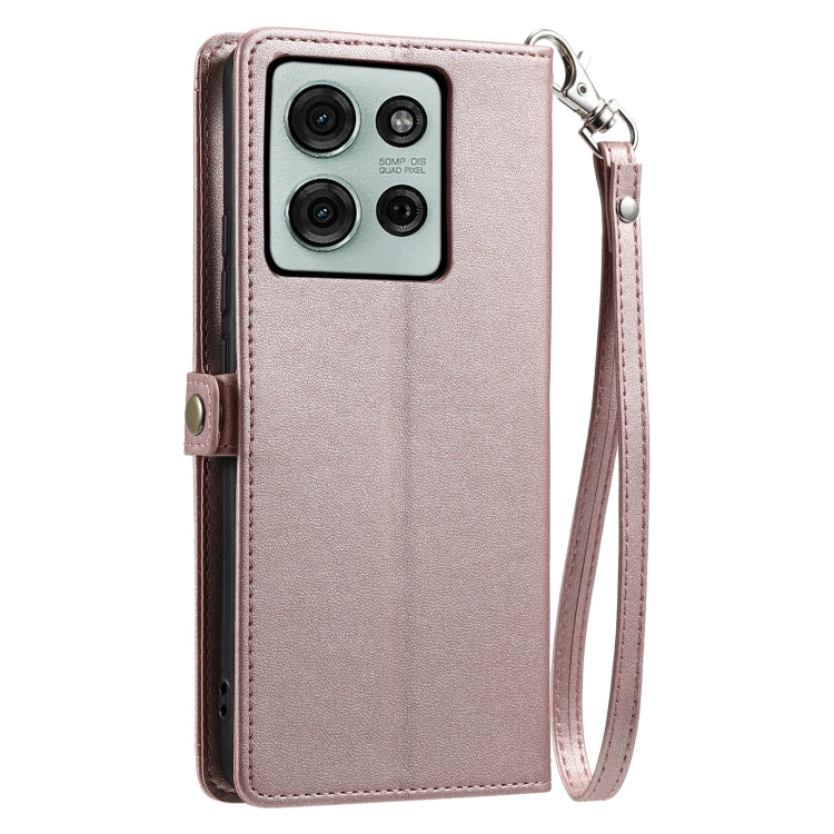 For Motorola Moto G75 5G Wallet Multi-card Slot Leather Phone Case with Lanyard