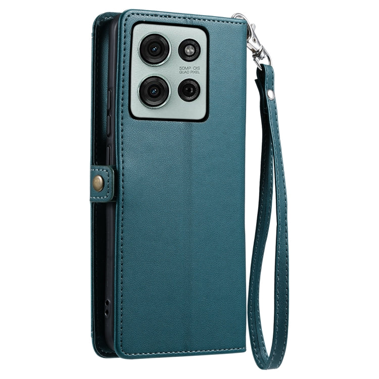 For Motorola Moto G75 5G Wallet Multi-card Slot Leather Phone Case with Lanyard