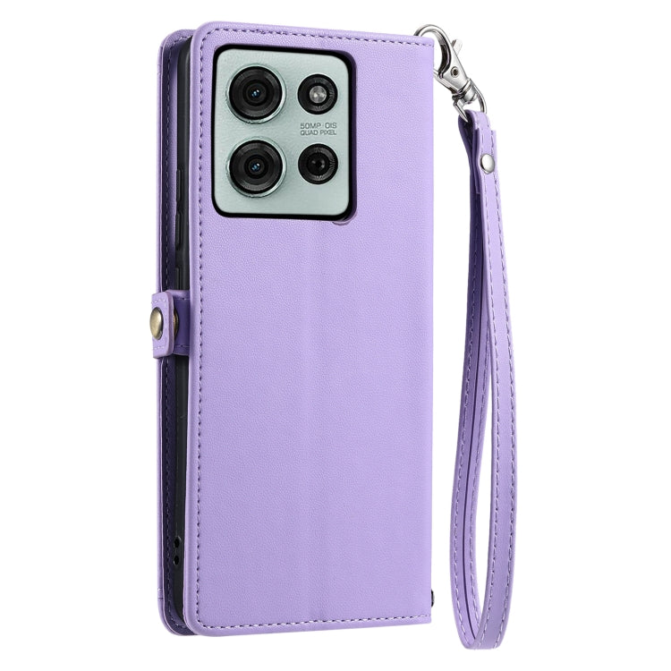 For Motorola Moto G75 5G Wallet Multi-card Slot Leather Phone Case with Lanyard