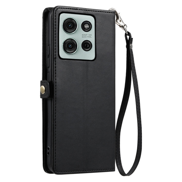 For Motorola Moto G75 5G Wallet Multi-card Slot Leather Phone Case with Lanyard