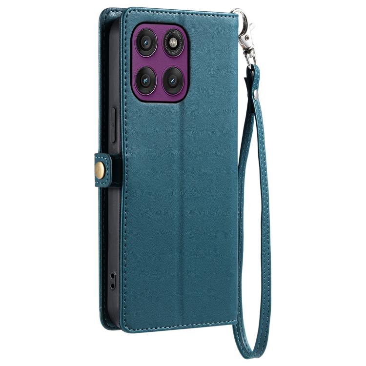 For Motorola Edge 60 Pro Wallet Multi-card Slot Leather Phone Case with Lanyard