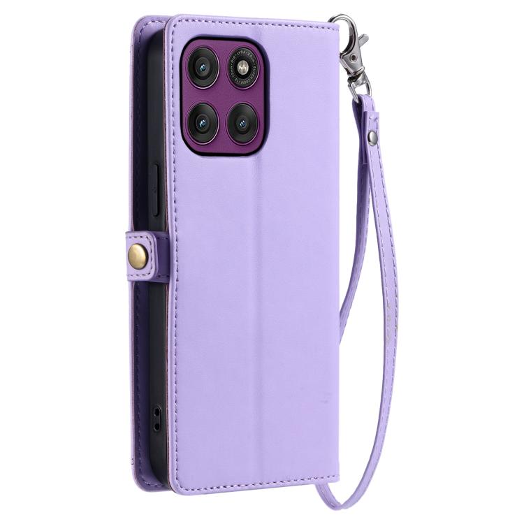 For Motorola Edge 60 Pro Wallet Multi-card Slot Leather Phone Case with Lanyard