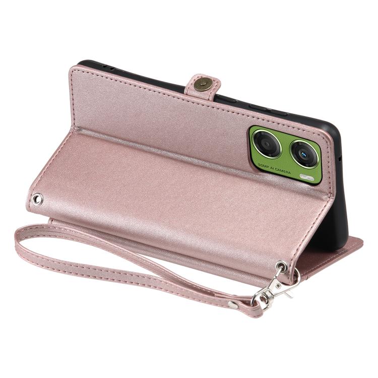 For Motorola Moto G06 4G Wallet Multi-card Slot Leather Phone Case with Lanyard