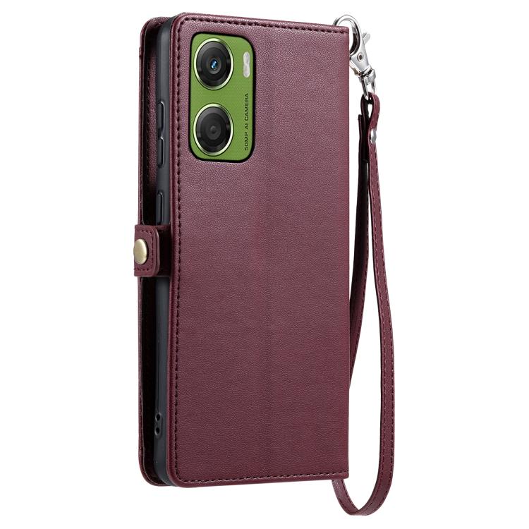 For Motorola Moto G06 4G Wallet Multi-card Slot Leather Phone Case with Lanyard
