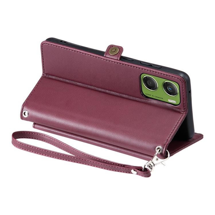 For Motorola Moto G06 4G Wallet Multi-card Slot Leather Phone Case with Lanyard