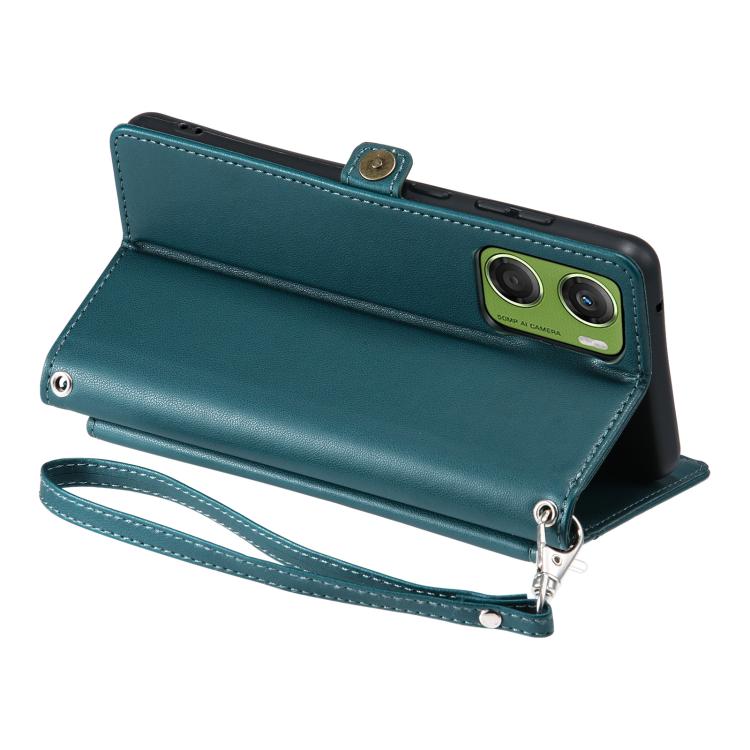 For Motorola Moto G06 4G Wallet Multi-card Slot Leather Phone Case with Lanyard