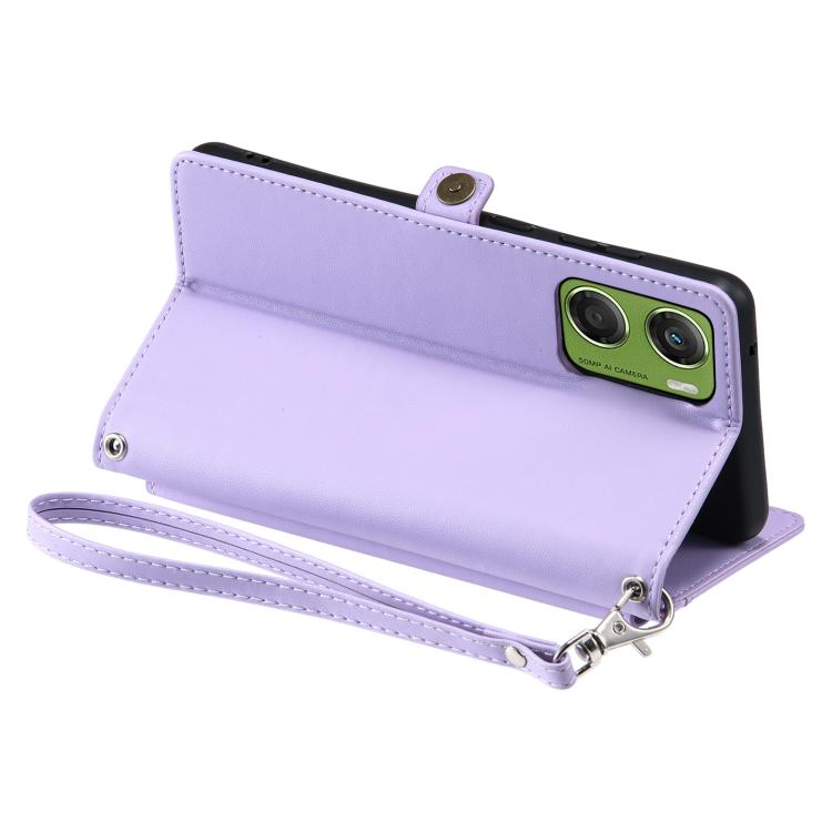 For Motorola Moto G06 4G Wallet Multi-card Slot Leather Phone Case with Lanyard