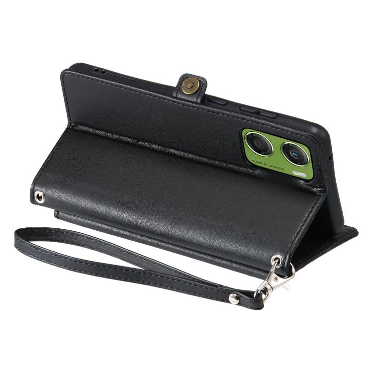For Motorola Moto G06 4G Wallet Multi-card Slot Leather Phone Case with Lanyard