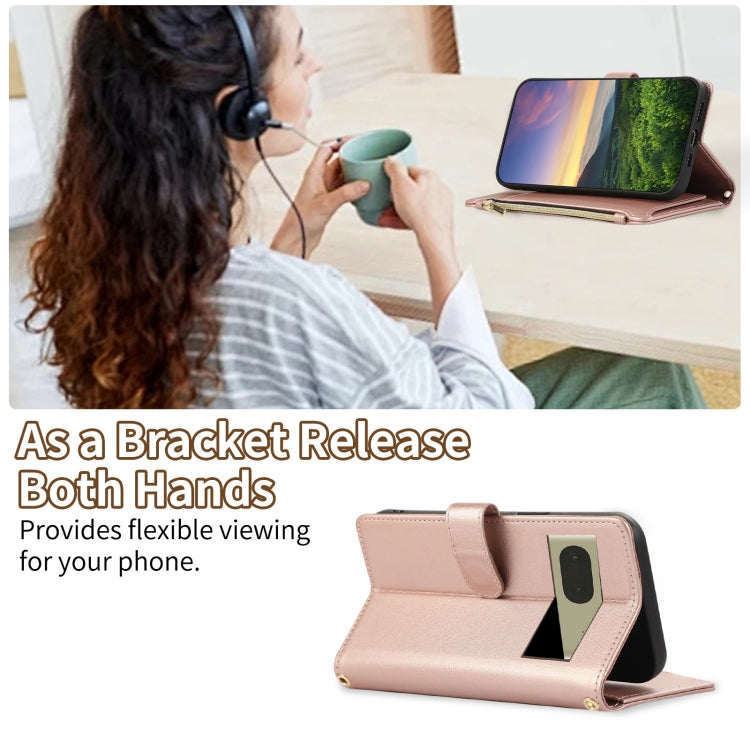 For Google Pixel 7 Rhombic Zipper Wallet Leather Phone Case