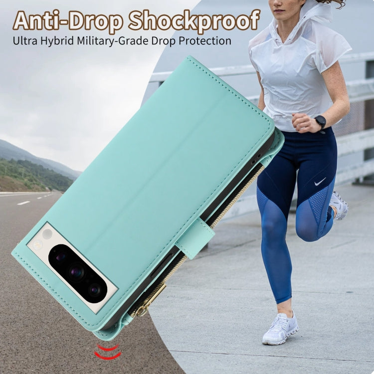 For Google Pixel 8 Pro Rhombic Zipper Wallet Leather Phone Case