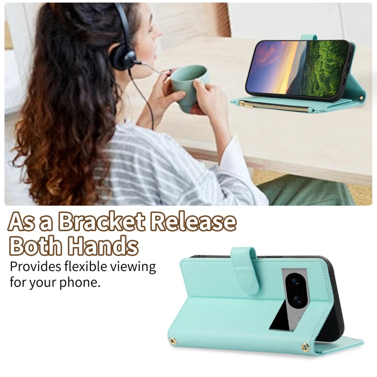 For Google Pixel 8 Rhombic Zipper Wallet Leather Phone Case