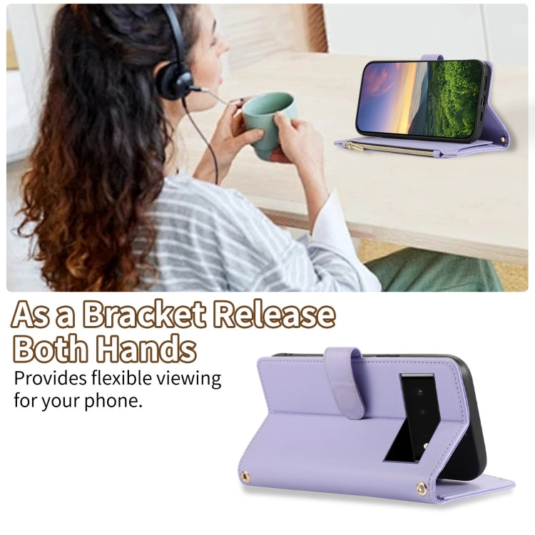 For Google Pixel 6 Rhombic Zipper Wallet Leather Phone Case