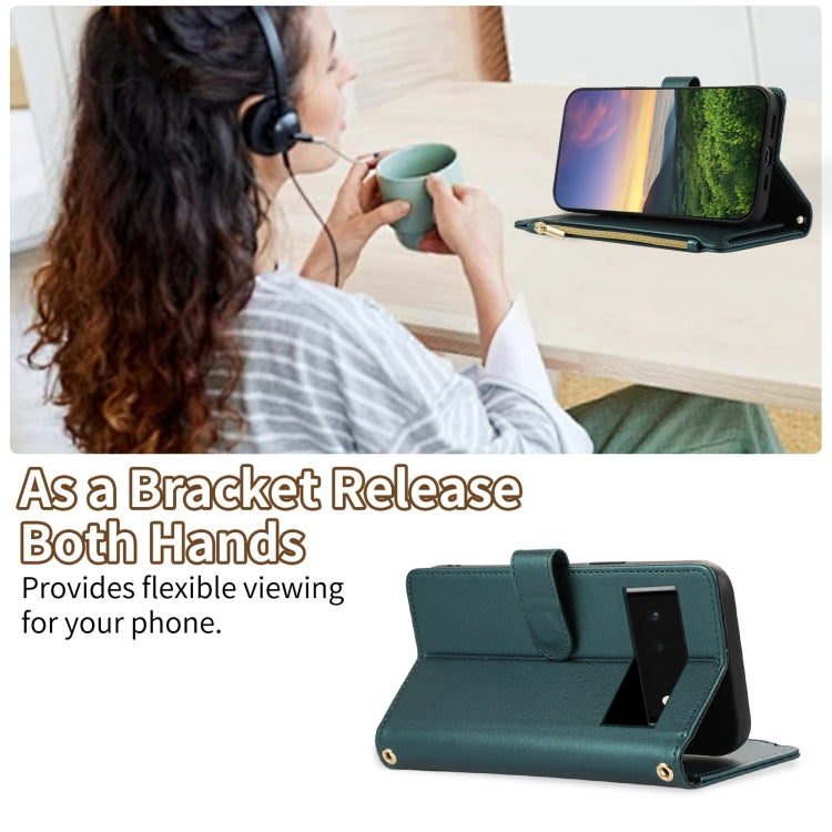 For Google Pixel 6 Rhombic Zipper Wallet Leather Phone Case