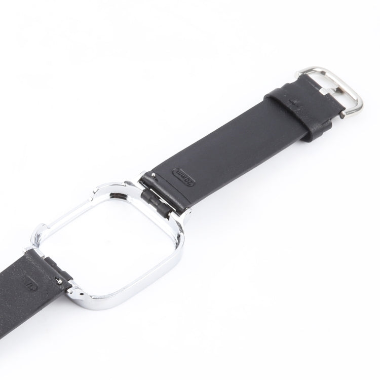 For Redmi Watch 3 Lite Metal Frame Integrated Genuine Leather Watch Band
