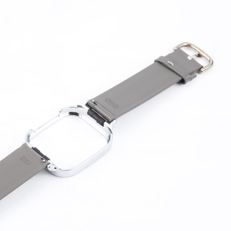 For Redmi Watch 3 Lite Metal Frame Integrated Genuine Leather Watch Band
