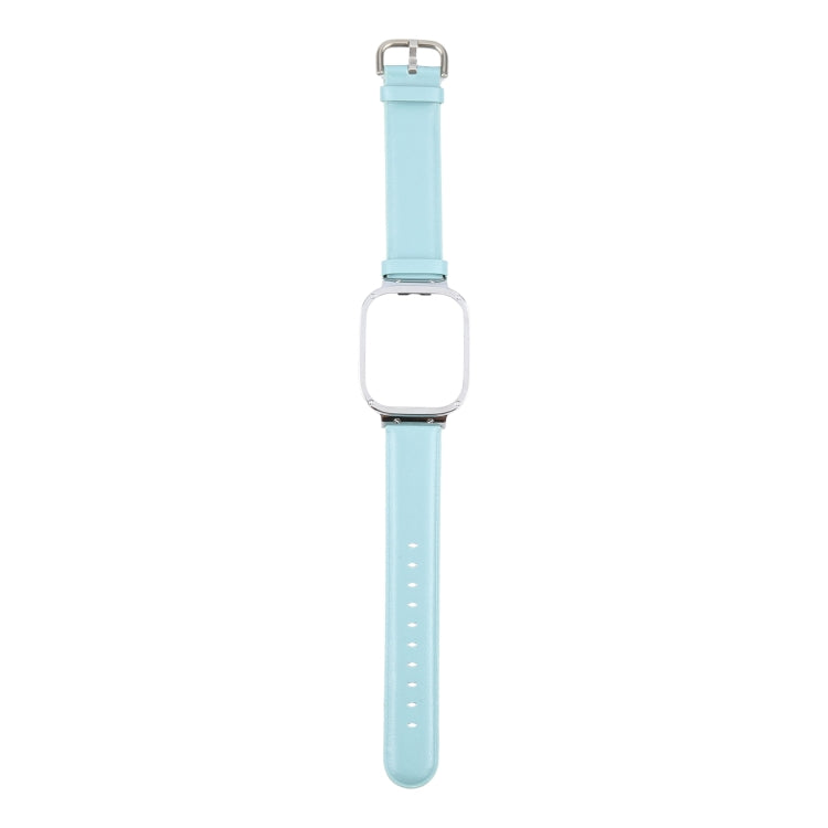 For Redmi Watch 3 Lite Metal Frame Integrated Genuine Leather Watch Band