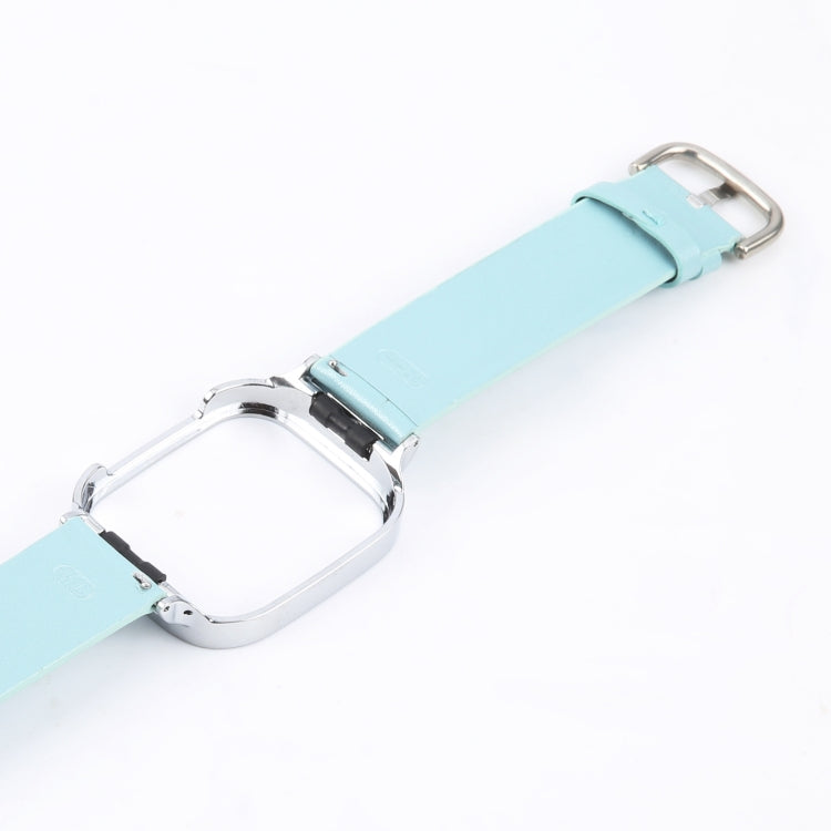 For Redmi Watch 3 Lite Metal Frame Integrated Genuine Leather Watch Band