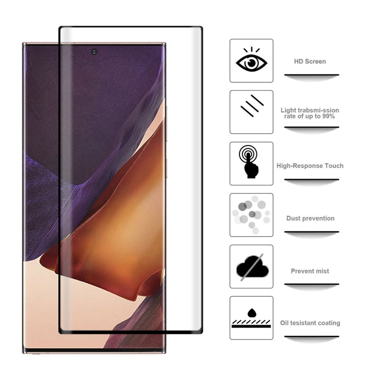 For Samsung Galaxy Note20 Ultra 2pcs 3D Curved Silk-screen PET Full Coverage Protective Film(Black)