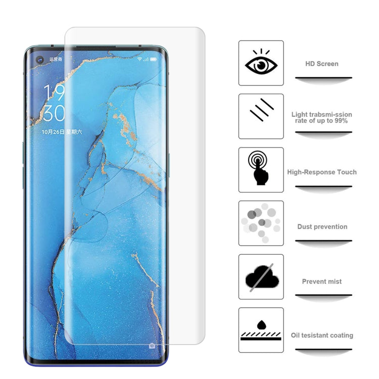 For OPPO Reno3 Pro 2 PCS 3D Curved Silk-screen PET Full Coverage Protective Film(Transparent)