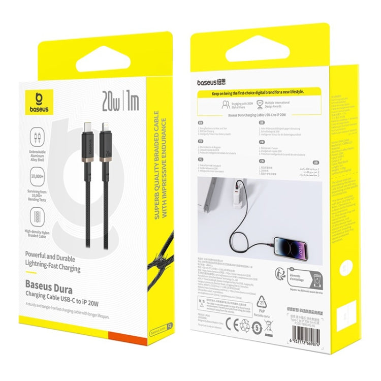 Baseus Dura Series USB-C / Type-C to 8 Pin 20W Fast Charging Cable, Length:1m
