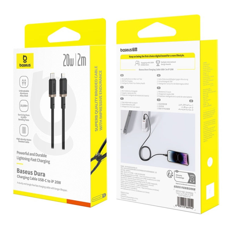 Baseus Dura Series USB-C / Type-C to 8 Pin 20W Fast Charging Cable, Length:2m