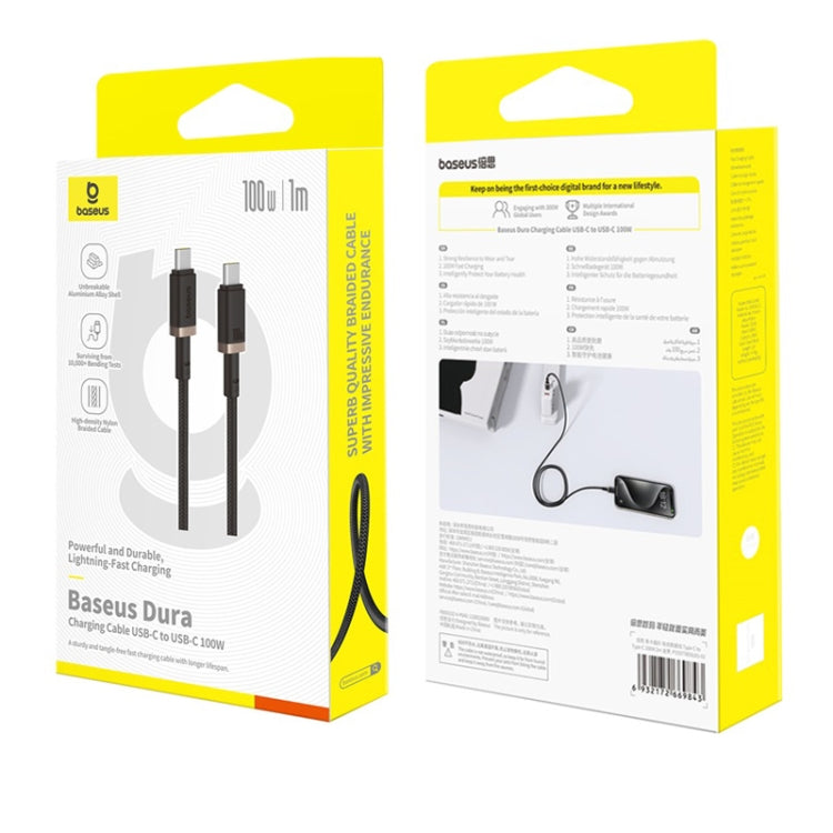 Baseus Dura Series USB-C / Type-C to USB-C / Type-C 100W Fast Charging Cable, Length:1m