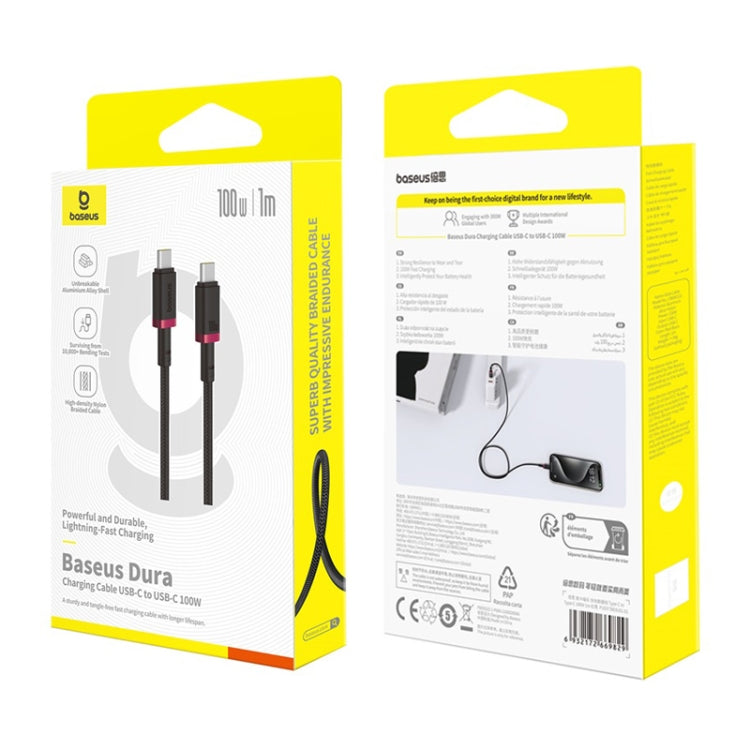 Baseus Dura Series USB-C / Type-C to USB-C / Type-C 100W Fast Charging Cable, Length:1m