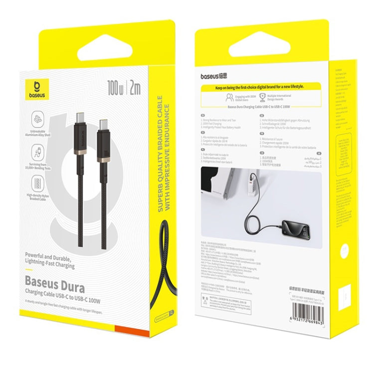 Baseus Dura Series USB-C / Type-C to USB-C / Type-C 100W Fast Charging Cable, Length:2m