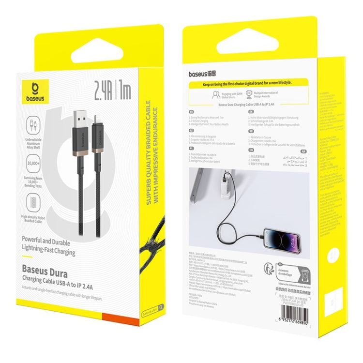 Baseus Dura Series USB to 8 Pin 2.4A Fast Charging Cable, Length:1m